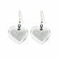 Boucles d'oreilles crochet en verre soufflées - Coeur Billes