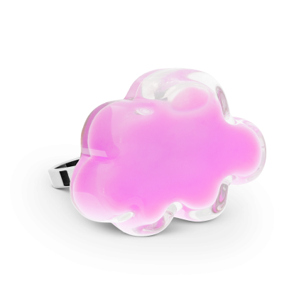 Bague en verre soufflée - Nuage Medium Milk