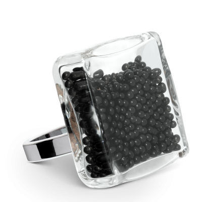 Anello in vetro - Carré Giga Billes