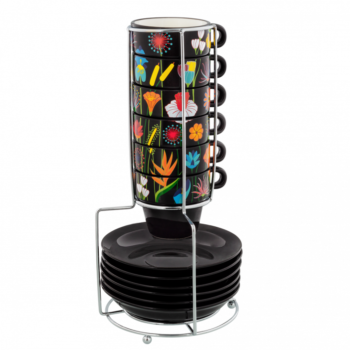 Torre di tazze espresso - Café Coloré Jardin fleuri