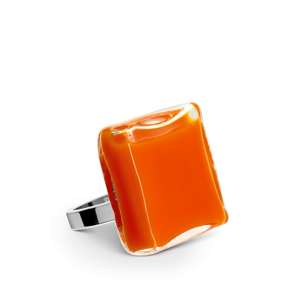 Anello in vetro - Carré Mini Milk