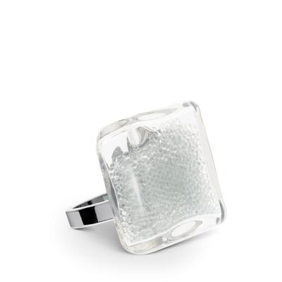 Glass ring - Carré Mini Billes