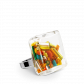Bague en verre soufflée - Carré Mini Mix Perles Blanc