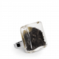 Anello in vetro - Carré Mini Paillettes Argento