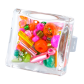 Glasring - Carré Medium Mix Perles Weiss
