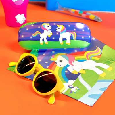 Set - 1 Étui à lunettes rigide et 1 Tissu Microfibre