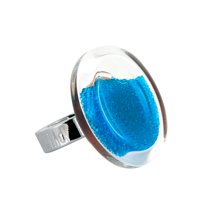 Anello in vetro - Cachou Medium Billes Blu reale