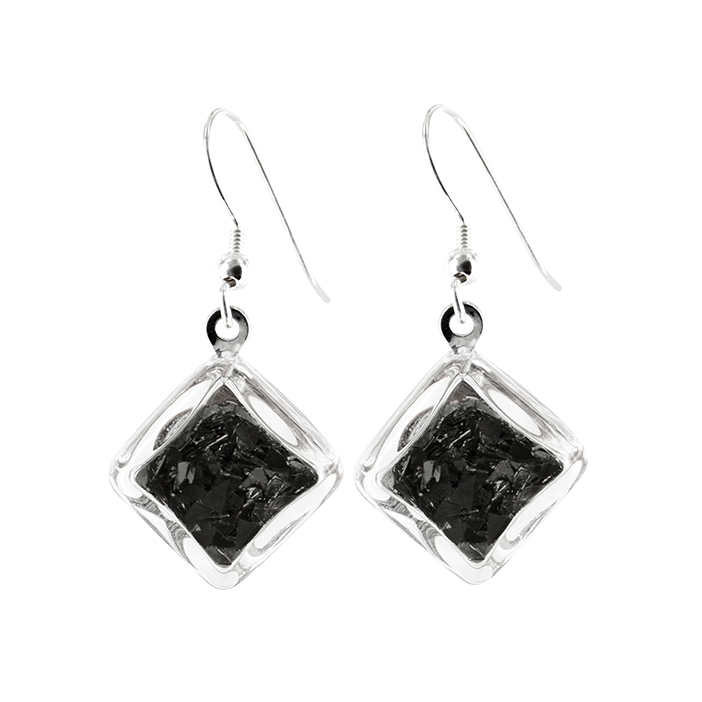 Hook earrings - Carré Paillettes Black