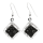 Boucles d'oreilles crochet en verre soufflées - Carré Paillettes