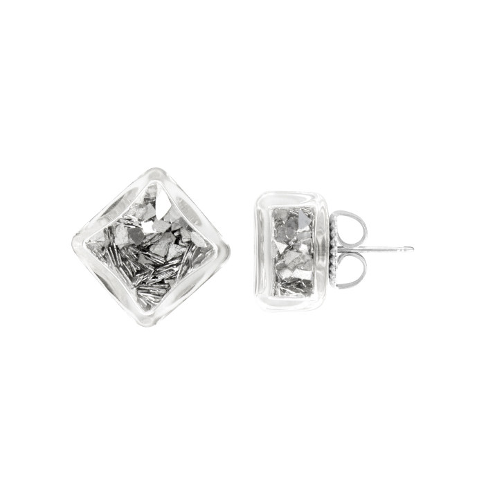 Ohrstecker - Carré Paillettes Silber