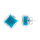 Boucles d'oreilles clou en verre soufflées - Carré Billes