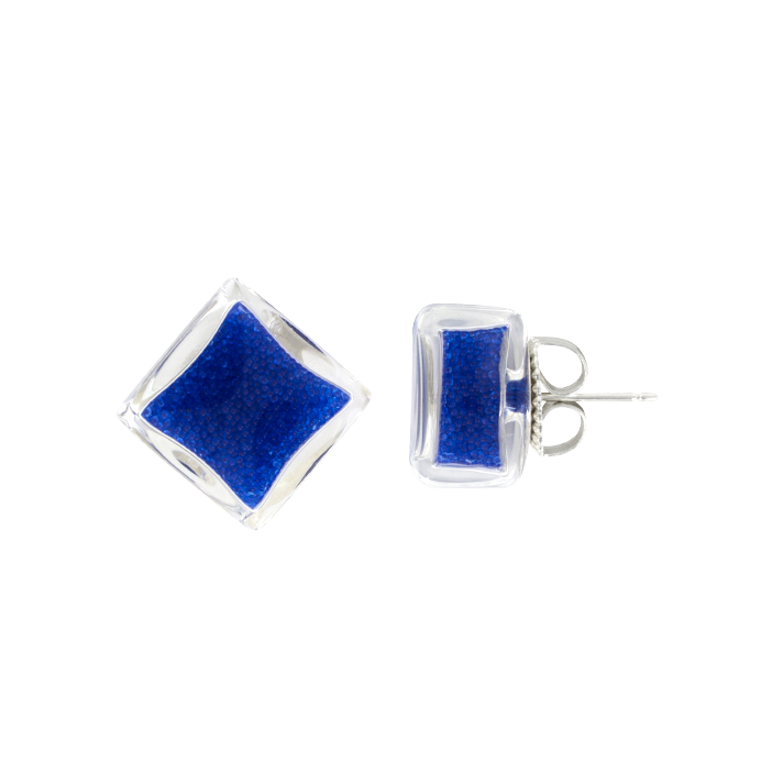 Orecchini a chiodo - Carré Billes Blu scuro