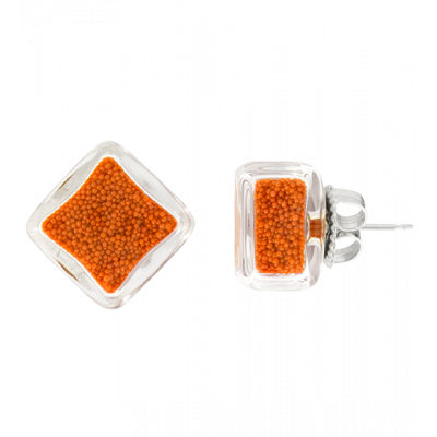Stud earrings - Carré Billes