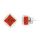 Boucles d'oreilles clou en verre soufflées - Carré Billes