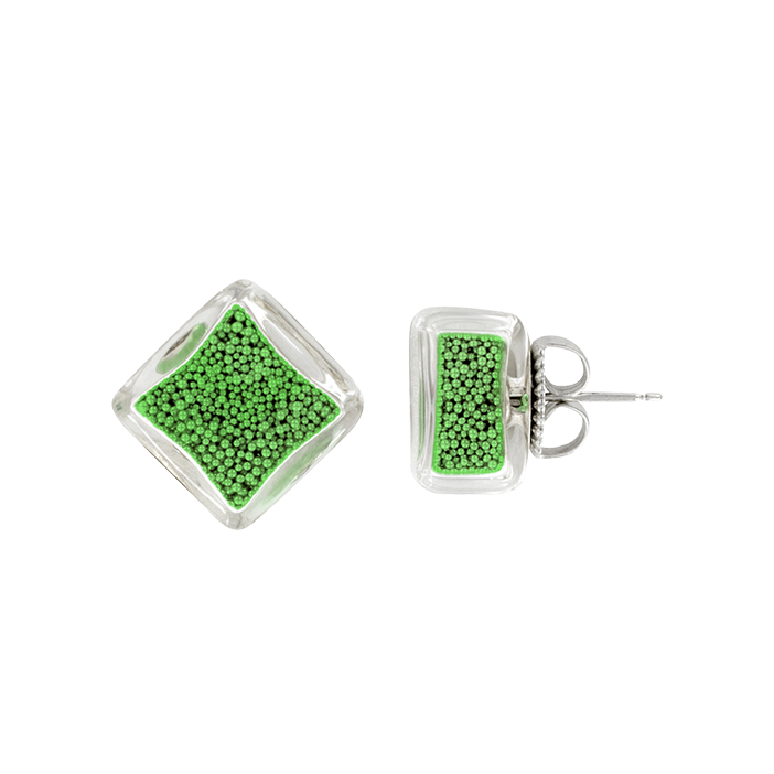 Orecchini a chiodo - Carré Billes Verde