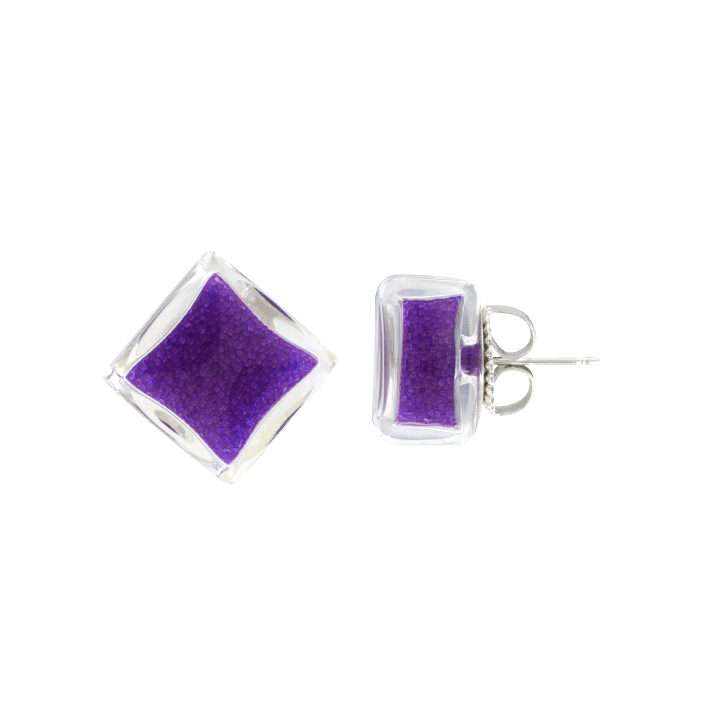 Ohrstecker - Carré Billes Violett