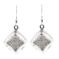 Boucles d'oreilles crochet en verre soufflées - Carré Billes