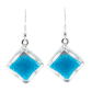 Boucles d'oreilles crochet en verre soufflées - Carré Billes