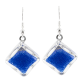 Boucles d'oreilles crochet en verre soufflées - Carré Billes