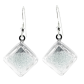Boucles d'oreilles crochet en verre soufflées - Carré Billes
