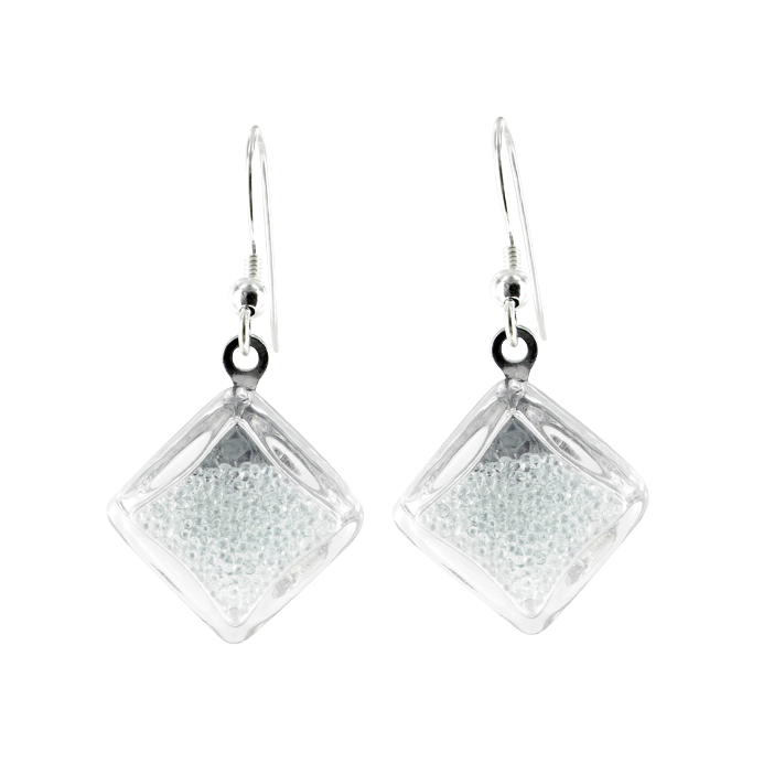 Hook earrings - Carré Billes Crystal