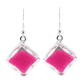 Boucles d'oreilles crochet en verre soufflées - Carré Billes