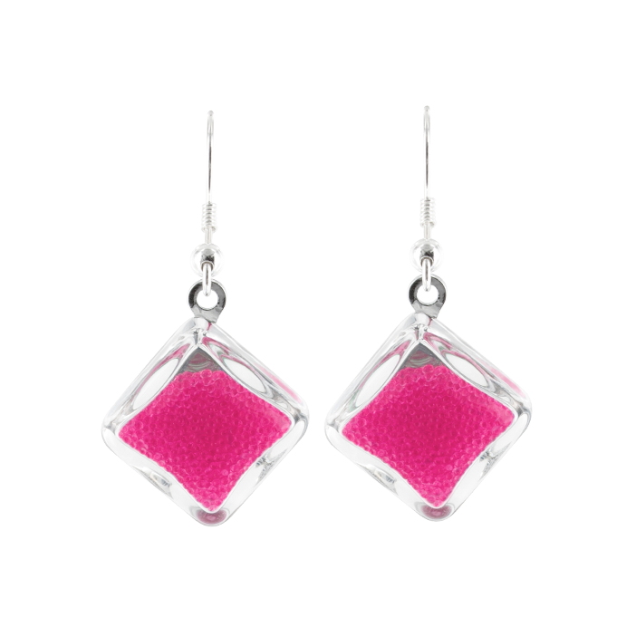 Orecchini a gancio - Carré Billes Fucsia