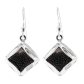 Boucles d'oreilles crochet en verre soufflées - Carré Billes