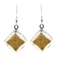 Boucles d'oreilles crochet en verre soufflées - Carré Billes