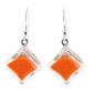 Boucles d'oreilles crochet en verre soufflées - Carré Billes