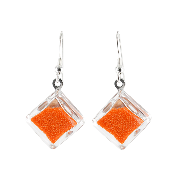 Ohrhänger - Carré Billes Orange