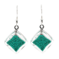 Boucles d'oreilles crochet en verre soufflées - Carré Billes