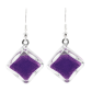 Boucles d'oreilles crochet en verre soufflées - Carré Billes