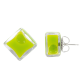 Boucles d'oreilles clou en verre soufflées - Carré Milk Jaune