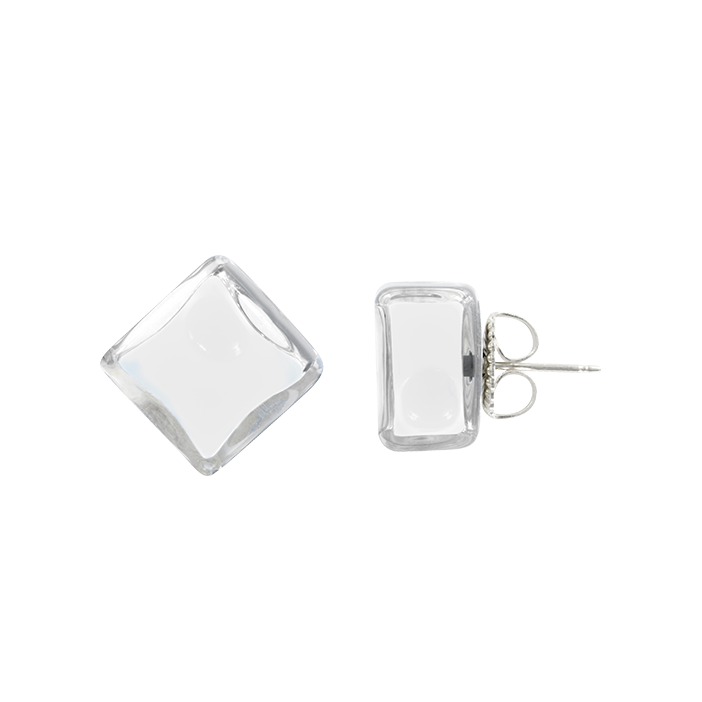 Ohrstecker - Carré Milk Weiss