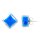 Boucles d'oreilles clou en verre soufflées - Carré Milk