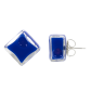 Boucles d'oreilles clou en verre soufflées - Carré Milk Jaune