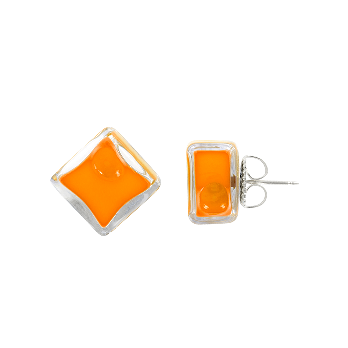 Ohrstecker - Carré Milk Orange