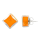 Boucles d'oreilles clou en verre soufflées - Carré Milk