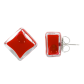 Stud earrings - Carré Milk Light red