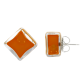 Boucles d'oreilles clou en verre soufflées - Carré Milk Jaune
