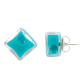 Boucles d'oreilles clou en verre soufflées - Carré Milk Jaune