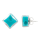 Boucles d'oreilles clou en verre soufflées - Carré Milk