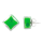 Boucles d'oreilles clou en verre soufflées - Carré Milk