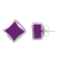 Stud earrings - Carré Milk Light red