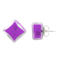 Stud earrings - Carré Milk Rust