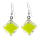 Boucles d'oreilles crochet en verre soufflées - Carré Milk