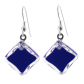 Hook earrings - Carré Milk Royal blue
