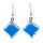 Boucles d'oreilles crochet en verre soufflées - Carré Milk