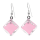 Boucles d'oreilles crochet en verre soufflées - Carré Milk